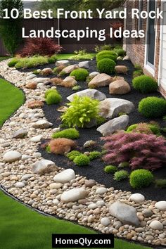 the front yard rocks and landscaping ideas are great for small yards or large backyards