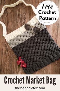 the crochet market bag is shown with text overlay