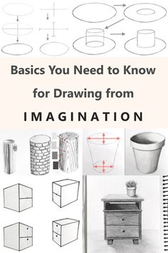 How to draw objects from imagination Basics Drawing, Drawing Fundamentals, Basic Art Techniques, Teaching Drawing, Pencil Drawings For Beginners, Form Drawing, Drawing Course