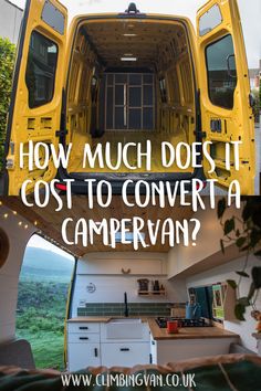 the inside of a camper van with text overlay reading how much does it cost to convert a campervan?