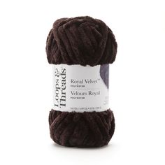 a ball of yarn that is brown and has the words royal velvet on top of it