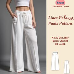 the linen pajama pants pattern is available in sizes xs to xxl