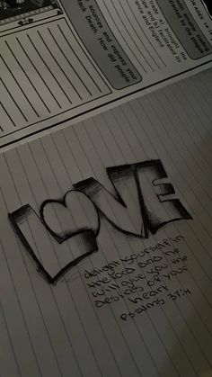 a piece of paper that has some writing on it with the word love written in it