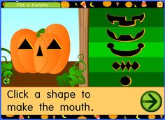 an interactive game for children to learn how to make pumpkins