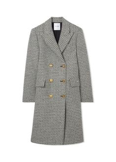 An intricate pattern covers this textured Italian tweed coat, a classic double-breasted style that features statement gold buttons and a knee-length fit. 58% Wool, 16% Polyester, 14% Acrylic, 8% Nylon, 4% Other fibers; Lining: 96% Polyester, 4% Spandex Overall Length: 41 Inches Collar Type: Notch collar Closure Type: Button Sleeve Type: Long Sleeve Sleeve Length: 24 Inches Take advantage of our TrueFit sizing if shopping for the first time. Traditional Fit Tweed Dresses, St John Knits, Formal Evening Wear, Tweed Coat, Denim Accessories, Notch Collar, Tweed Dress, Gold Buttons, Light Jacket