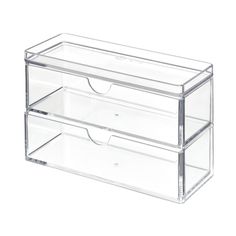 two drawers are shown in clear plastic