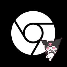 an image of the letter g in front of a black and white circle with a cat on it