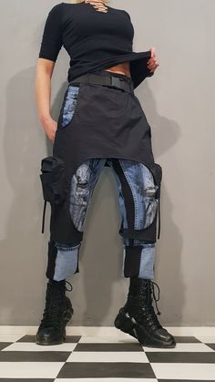 "Extravagant Denim Pants, Casual Denim Harem Pants, Painted Streetwear Pants, Loose Denim, Women Denim Harem  Extravagant designs and high quality fabrics!  Materials & Care Denim, Cotton, Elastane Hand wash at low temperatures. Do not machine dry. Do not iron. Do not dry clean!  Sizing We can make your piece from XS to 5XL! Everything in the shop can be also made according to your measures free of charge!  Shipping ✈ Ready to ship The time I need to prepare an order for shipping varies. For det Stretch Jeans With Belt Loops For Streetwear, Black Denim Bottoms With Belt Loops, Baggy Denim Patchwork Pants, Baggy Denim Blue Patchwork Bottoms, Baggy Medium Wash Bottoms With Belt Loops, Baggy Denim Blue Bottoms With Belt Loops, Black Denim Cargo Jeans, Denim Blue Patchwork Bottoms, Blue Stretch Jeans With Belt Loops