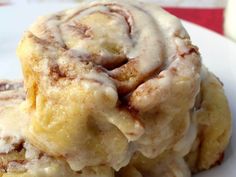 cinnamon rolls stacked on top of each other