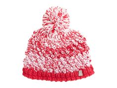 Spyder Kids Bitsy Brrr Berry (Toddler) - Beanies : Cerise : The ultrasoft Spyder Kids Bitsy Brrr Berry (Toddler) is designed in a mid-weight, cable-knit construction with a multi-colored finish and a full fleece lining. Slip-on beanie fabricated with a decorative pom at the crown and a ribbed-knit cuff. An iconic sewn logo flag at the trim. 100% acrylic; Lining: 100% polyester. Hand wash, dry flat. Imported. Measurements: Circumference: 19 in Roving Yarn, Toddler Beanie, Hand Knit Hat, Custom Charms, Women's Beanie, Pom Beanie, Knit Hat, Knit Cuff, Beanie Hats