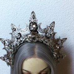 Vampire Headpiece, Fantasy Wedding Dress, Fantasy Crystal, Elven Fairy, Queen Tiara, Queens Tiaras