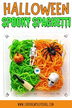 this halloween spooky spaghetti craft is perfect for kids to make