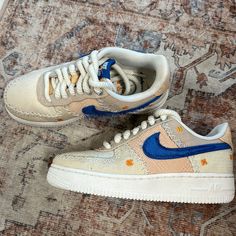 Nike Air Force Ones, Anniversary Edition. Worn Once. Comes From Super Clean, Smoke Free Home. Absolutely Love These Just Trying To Get Rid Of Some Things! Shoes Nike Air Force, Shoes Nike Air, Nike Air Force Ones, Air Force Ones, Super Clean, Shoes Nike, Blue Cream, Nike Air Force, One Color