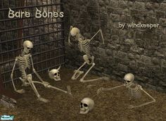 three skeletons in a jail cell with the caption bare bones