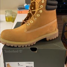 Size 8 Men’s Timberland Boots “Never Worn” These Are The Premium 6in Waterproof Boots Color Wheat Nubuck. Boots Are In A Smoke And Pet Free Home. Classic Plain Toe Boots For Outdoor Activities, Timberland Moc Toe Winter Boots, Classic Round Toe Boots For Outdoor Activities, Classic High-top Timberland Boots, Timberland Leather Steel Toe Boots, Timberland Leather Boots With Steel Toe, Classic Timberland Boots With Steel Toe, Classic Timberland Hiking Boots With Moc Toe, Classic Timberland Steel Toe Boots