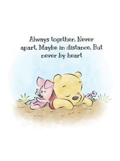 winnie the pooh and piglet hugging each other