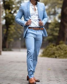 Light Blue Prom Suits For Guys, Powder Blue Suit Men, Light Blue Mens Suit, Light Blue Prom Suits, Light Blue Suits For Men, Light Blue Suit Men, Light Blue Wedding Suit, Blue Coat Pant