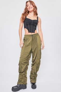 Ymi Jeans, Bungee Cords, Bungee Cord, Cargo Joggers, Baggy Pant, Summer Blue, Sporty Chic, Olive Color, Sporty Look