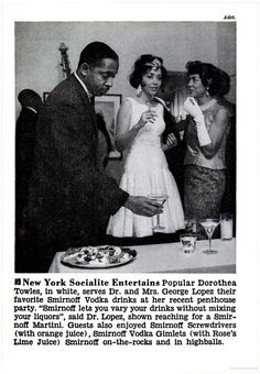 an old black and white photo of three people at a party