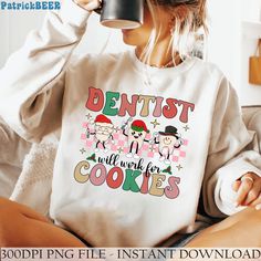 Dentist Christmas, Dental Christmas, Christmas Dental, Cookies Christmas, Dental Hygienist, Dental Assistant, Christmas Png, Png Image, Christmas Cookies