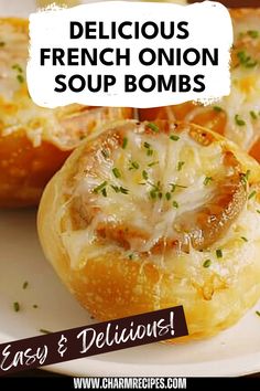 If you love French Onion Soup, you will enjoy these French Onion Soup Bombs! They offer all the savory goodness of the traditional recipe in a fun, bite-sized form. Perfect for appetizers, game day snacks, or as a creative twist on comfort food, these puffs are packed with rich, caramelized onion flavor, ooey-gooey cheese, and topped with crispy pastry. Gather your loved ones and treat everyone to this delightful snack that brings a classic dish to your table in an entirely new way. Easy to make, these bombs will impress your guests! Appetizers Game Day, Stuffed Buns, Soup Bread, Tuna Casserole Easy, Classic French Onion Soup, Homemade Nachos, Pierogi Recipe, Veg Dishes, Game Day Snacks