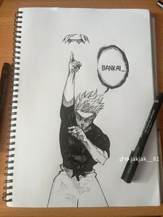 a drawing of a man holding an umbrella with the words bankal above it and a speech bubble