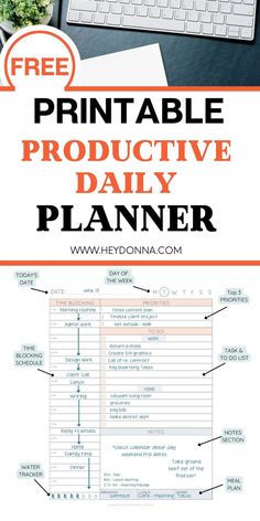 daily planner printable for time blocking pdf Time Blocking Template, Free Printable Daily Planner, Daily Planner Pdf, Free Daily Planner, Printable Daily Planner, Planner Pdf, Daily Planner Printable, To Do