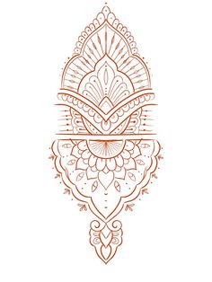 an orange and white ornamental design on a white background