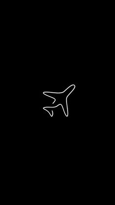 an airplane is flying in the dark with white lines on it's side and black background