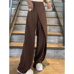 Deeptown Elegant Vintage Suit Pants Women Black Korean Fashion Loose Old Money Classic Trousers Suit Pants Women, Pantsuits For Women, Long Trousers, Straight Trousers, Vintage Pants, Suit Pants, Ankle Length Pants, Straight Leg Trousers, Type Of Pants