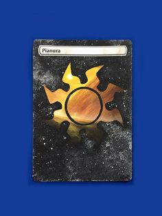 a card game with an image of the sun and stars on it's back