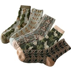 PRICES MAY VARY. 🌷【Material】75% cotton 23% spandex 2% elastic The knit material is warm but light enough to fit in a pair of shoes without being too bulky. You can wear them with dress shoes or casual shoes, and hold up to multiple washing. 🌹【Comfort】 These Cotton Socks are super soft, comfortable, breathable, sweat-absorbent, and deodorant which guarantee to keep your feet fresh and dry. 🌼【Elegant and stylish】 These cotton socks are gorgeous, comfortable, not itchy, not too tight around the Sock Store, Mode Shoes, Vintage Socks, Floral Socks, Dream List, Hot Lingerie, Year 7, Pomegranate Juice, Floral Retro