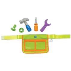 an assortment of construction tools in a pouch