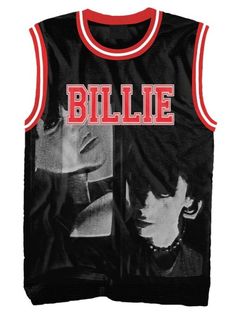 Shop Billie Eilish Red and Black Basketball Jersey Calm Personality, Billie Eilish Concert Outfit, Billie Eilish Merch, Billie Eilish Outfits, Sports Wear Fashion, Wardrobe Sets, Cotton Polyester Fabric, Black Jersey, Really Cute Outfits