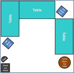 a table with four different tables on it and the words table below them are labeled in blue