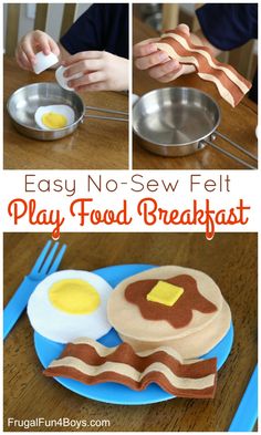 this is an easy no sew felt play food breakfast for toddlers to make