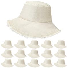 PRICES MAY VARY. Exceptional Washed Cotton Material: the frayed bucket hats are crafted with an exceptional quality canvas material that imparts a soft texture; This brings comfort to your touch while ensuring that your head remains dry and breathable; The creamy shade of the hat enhances its aesthetic appeal, making it a cute bucket hat for women; The use of canvas also ensures the hat possesses the durability to withstand regular wear and tear, making it a great value for your investment Impre Bucket Hats For Women, Cute Bucket Hat, Vacation Hat, Group Trip, Adventure Essentials, Packable Hat, Wide Brim Sun Hat, Hat For Women, Bucket Hats