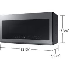 the measurements for a microwave oven are shown in this image, and there is also an additional size to fit it