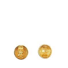 CHANEL CC Clip On Earrings Costume EarringsThese earrings feature a gold-plated body and clip-on closure.Length: 2.50cm x Width: 2.50cm x Depth: 0.00cm. Costume Earrings, Gold Ounce, The 1920s, Fashion Icon, Vuitton Bag, Early 1900s, Coco Chanel, Karl Lagerfeld, Creative Director