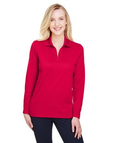 Shop Devon & Jones DG20LW in Red & get instant bulk discounts. This 100.00% Polyester Women Polo Shirt is often used for Keep It Blank projects by our customers | Ships Fast | Award-Winning Customer Service. Polo Design, Polo Women, Polo Long Sleeve, Long Sleeve Polo Shirt, Polo Shirt Women, Professional Look, Long Sleeve Polo, Logo Embroidered, Devon