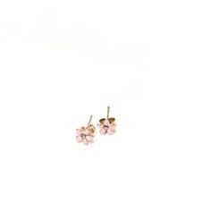 Material: Stainless Steel. Dainty Spring Flower Earrings For Pierced Ears, Dainty Flower Earrings For Spring, Rose Gold Flower Earrings For Spring, Feminine Rose Gold Flower Earrings For Spring, Feminine Flower Earrings For Spring, Dainty Pink Flower Earrings For Spring, Dainty Flower Shaped Earrings For Spring, Dainty Flower-shaped Earrings For Spring, Spring Flower Earrings For Everyday