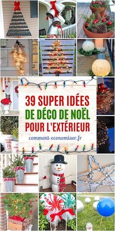 a collage of photos with christmas decorations and decorations on the outside, including an image of