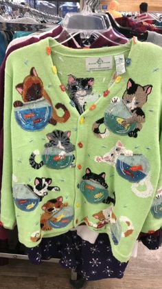 Weird Tights Outfit, Twee Accessories, Whimsy Clothes, Cat Cardigan, Cat Outfit, Silly Clothes, Cat Sweater, Hilarious Photos, Funky Outfits