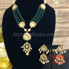 Polki Kundan Designer Necklace/ Uncut Diamond Necklace/ Emerald bead Statement Necklace/ Multistrand Pearl Necklace/ Rajwadi Wedding JewelryFeaturesTraditional Kundan/Polki Diamond Necklace SetHandcrafted To PerfectionLight Weight JewelryPerfect For Indian Weddings And CelebrationsA Beautiful & Memorable Gift for Weddings and Special OccasionsThis necklace is 10-14 inches in lengthThe necklace comes with golden thread dori to increase the necklace lengthEarrings Length: 3 Inches LongEarrings com Uncut Diamond Necklace, Light Weight Jewelry, Diamond Necklace Set, Emerald Bead, Beaded Statement Necklace, Uncut Diamond, Green Necklace, Multi Strand, Memorable Gifts