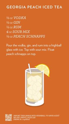 an orange poster with some drinks in it