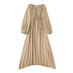 2023 Cotton Midi Dress O-neck Casual Boho Long Dress Lantern Sleeve Oversized Autumn Linen Dresses Mujer Vestidos Femininos Unit:CM Size Length Hips Waist Bust Sleeve XS 116 124 98 112 62 S 117 128 102 116 63 M 118 132 106 120 64 L 119.5 138 112 126 65.5 Billowy Long Sleeve Casual Maxi Dress, Solid Color Midi Beach Dress For Fall, Casual Tunic Midi Dress For Fall, Spring Solid Color Tunic Dress, Spring Tunic Dress In Solid Color, Billowy Solid Color Dress For Fall, Fall Beach Midi Dress In Solid Color, Solid Billowy Dress For Fall, Billowy Fall Dress