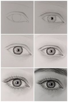 four different views of an eye