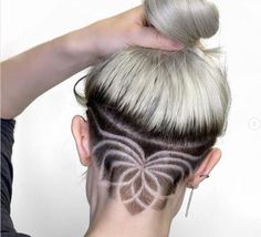 Butterfly Undercut Designs, Hair Tattoos Women, Women’s Undercut Designs, Womens Undercut Designs, Under Cut Designs, Hair Tattoo Designs Women, Shaved Undercut Designs, Tattoo Hairline