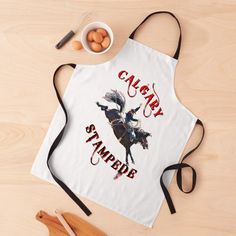 an apron with the image of a cowboy on it