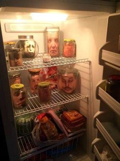 an open refrigerator filled with lots of food